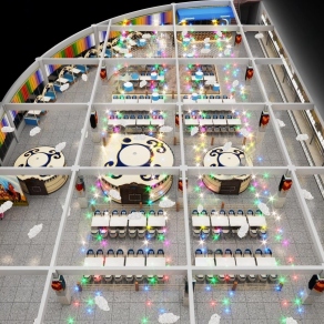 现代蒙古族餐厅鸟瞰3D模型下载